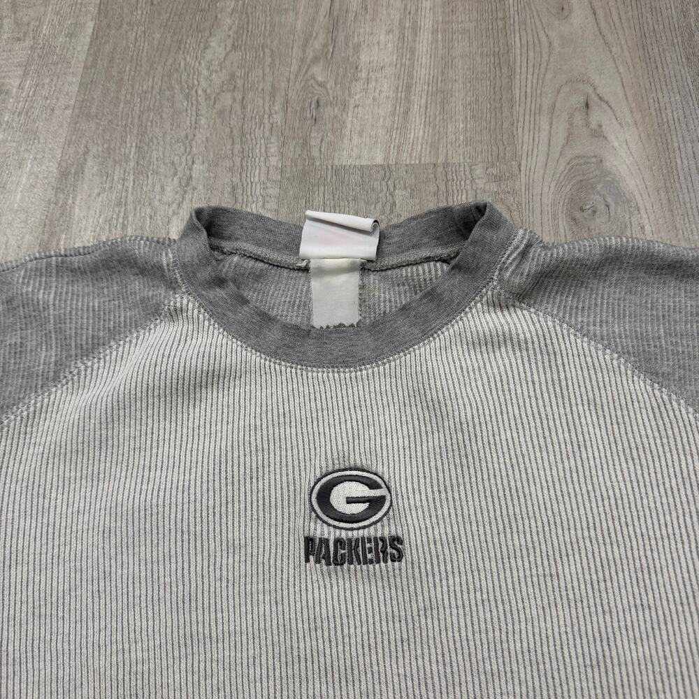 Vintage Green Bay Packers Thermal Shirt Men's Extra Large Gray 90s Long Sleeve - Picture 3 of 7